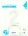 BALON FOLIOWY STOJĄCY 2 SILVER 80CM               