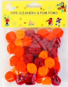 POMPONIKI DEKORACYJNE  CZERWONE