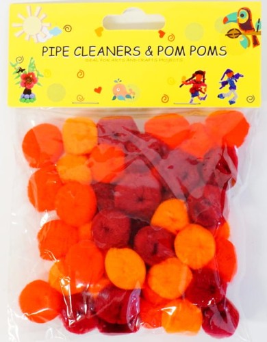 POMPONIKI DEKORACYJNE  CZERWONE