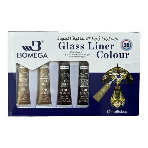 KONTURÓWKI DO MALOWANIA SZKŁA-WITRAŻY 6 SZT/KPL 