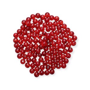 KORALIKI 10MM PLASTIKOWE POPĘKANE CZERWONE 0,5kg     