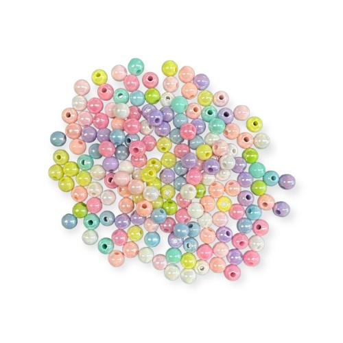 KORALIKI PLASTIKOWE OPALIZUJĄCE 6mm MIX KOLOR 0,5 kg