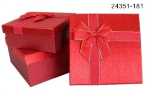 PUDEŁKA 3 SZT KPL  KWADRAT CZERWONE