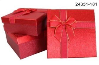 PUDEŁKA 3 SZT KPL  KWADRAT CZERWONE