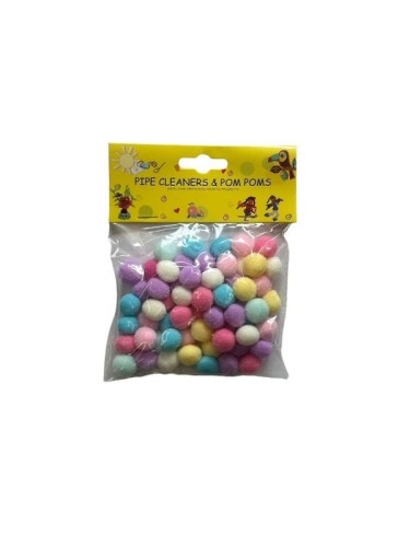 POMPONIKI DEKORACYJNE 1,5CM PASTEL KOLOR  