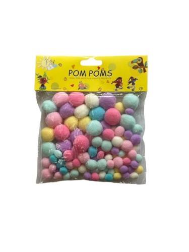 POMPONIKI DEKORACYJNE PASTEL MIX WIELKOŚCI