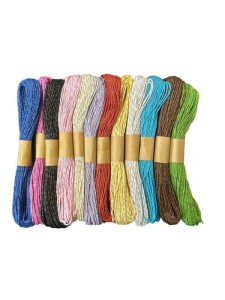 SZNUREK SIZALOWY ZE ZŁOTĄ NITKĄ 30M