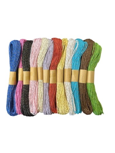 SZNUREK SIZALOWY ZE ZŁOTĄ NITKĄ 30M