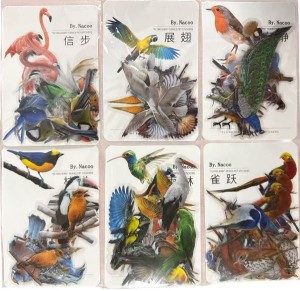 NAKLEJKI FOLIOWE PTAKI 30 SZT/KPL