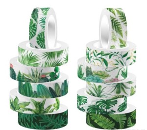 Washi Tape Taśma Dekoracyjna Boho 12 Szt/Kpl 1,5Cm*5M*12 Rolek Zielone Boho