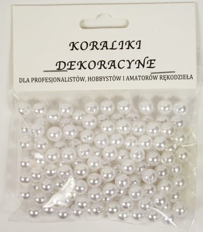 KORALIKI PLASTIKOWE PEREŁKI BIAŁE 8MM