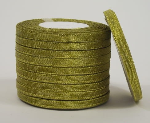 WSTĄŻKA BROKATOWA 0,6 CM/22 M ZŁOTA