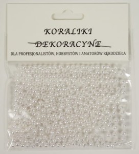 KORALIKI PLASTIKOWE PEREŁKI BIAŁE 4MM