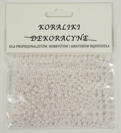 KORALIKI PLASTIKOWE PEREŁKI BIAŁE 4MM