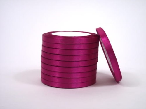 WSTĄŻKA SATYNOWA 0,6 CM/22M FUKSJA