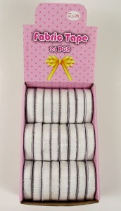 TAŚMA MATERIAŁOWA Z KLEJEM 1,8m BIAŁA