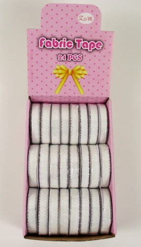 TAŚMA MATERIAŁOWA Z KLEJEM 1,8m BIAŁA